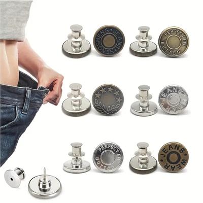 5 Stück Metallknöpfe, Druckknöpfe, Schraubendreher für Kleidung, Jeans, Retro, kostenloses Nähen, verstellbar, abnehmbar, wiederverwendbar, Dekoration, Nähwerkzeuge