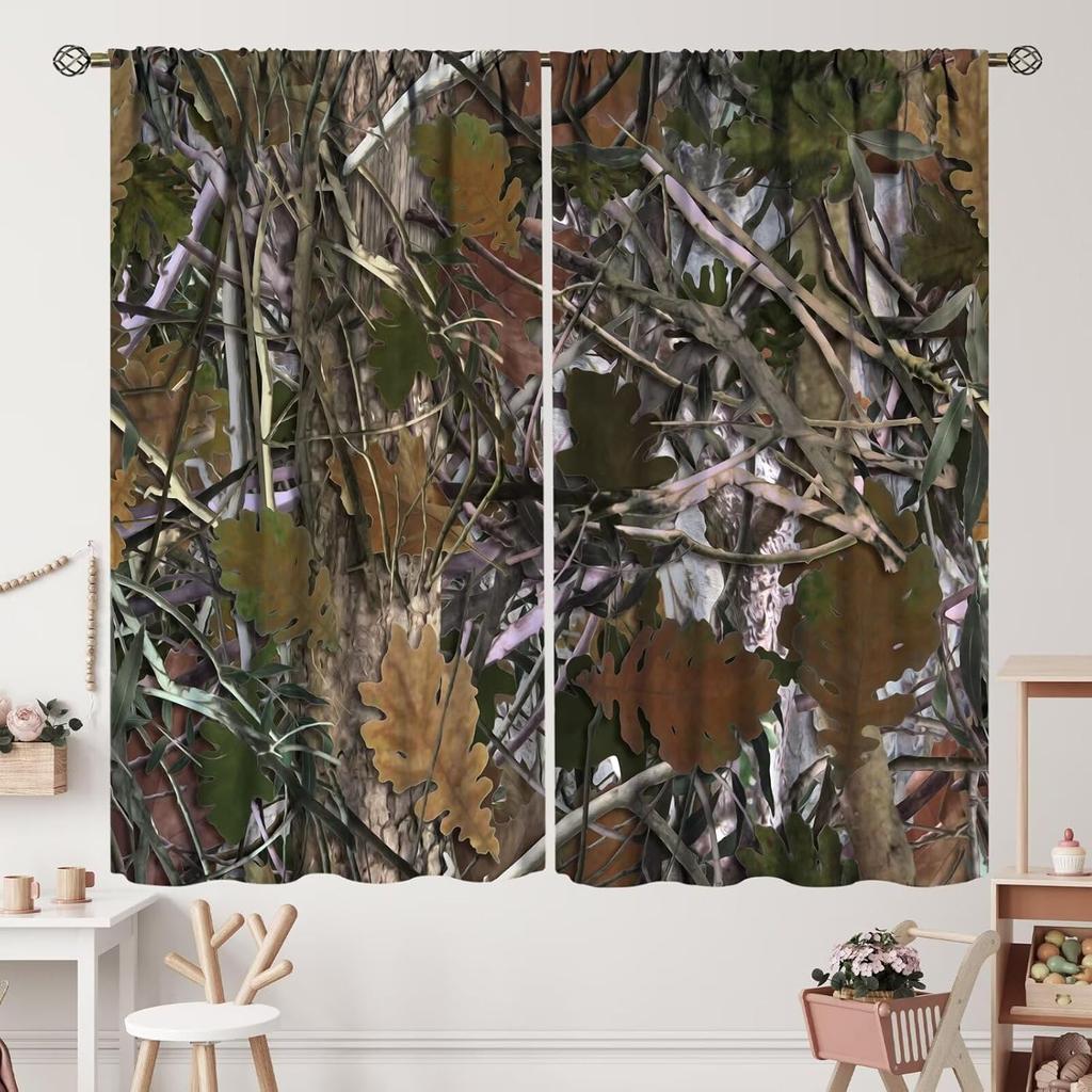 Camouflage Curtains,Teens Camo Window Curtains for Kids Boys Girls Teens,Army Camouflage Curtains for Living Room Bedroom