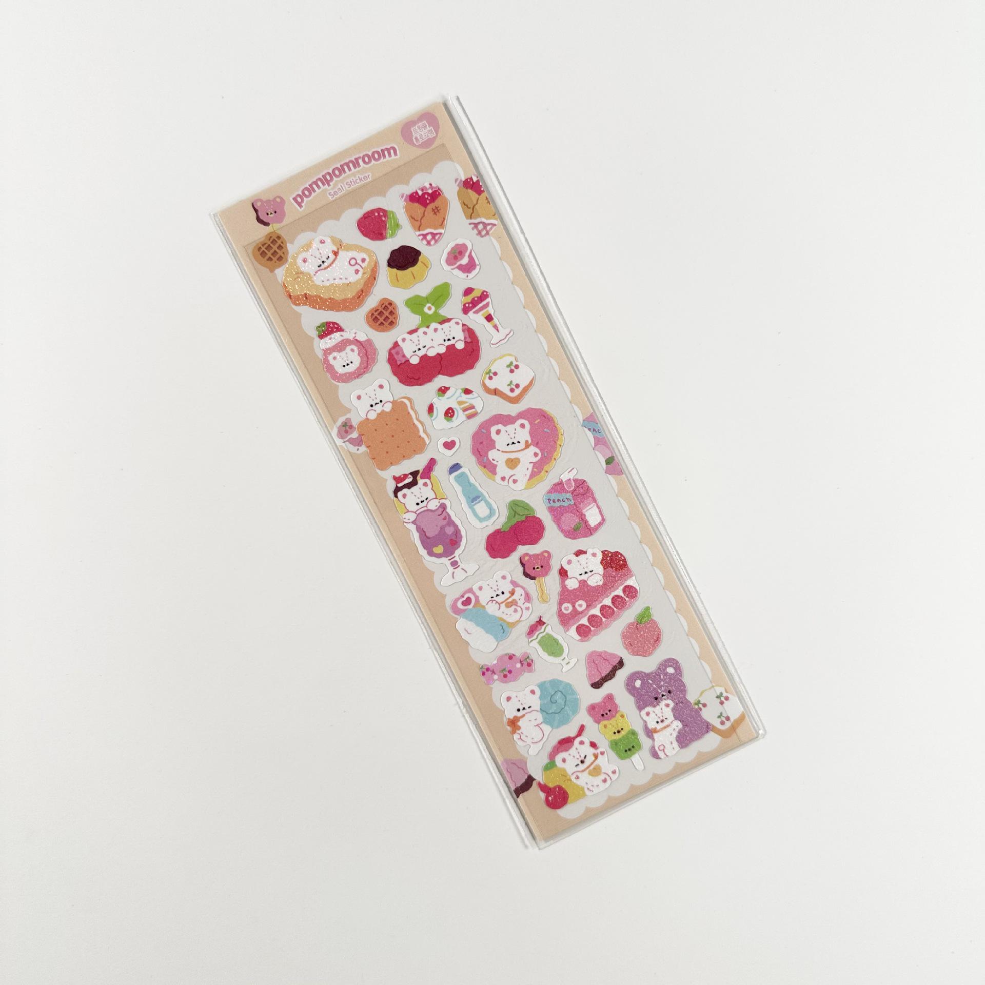 Korean Style Cartoon Animal Stickers: Cute Kitten, Puppy, Bear, Lamb, Deer