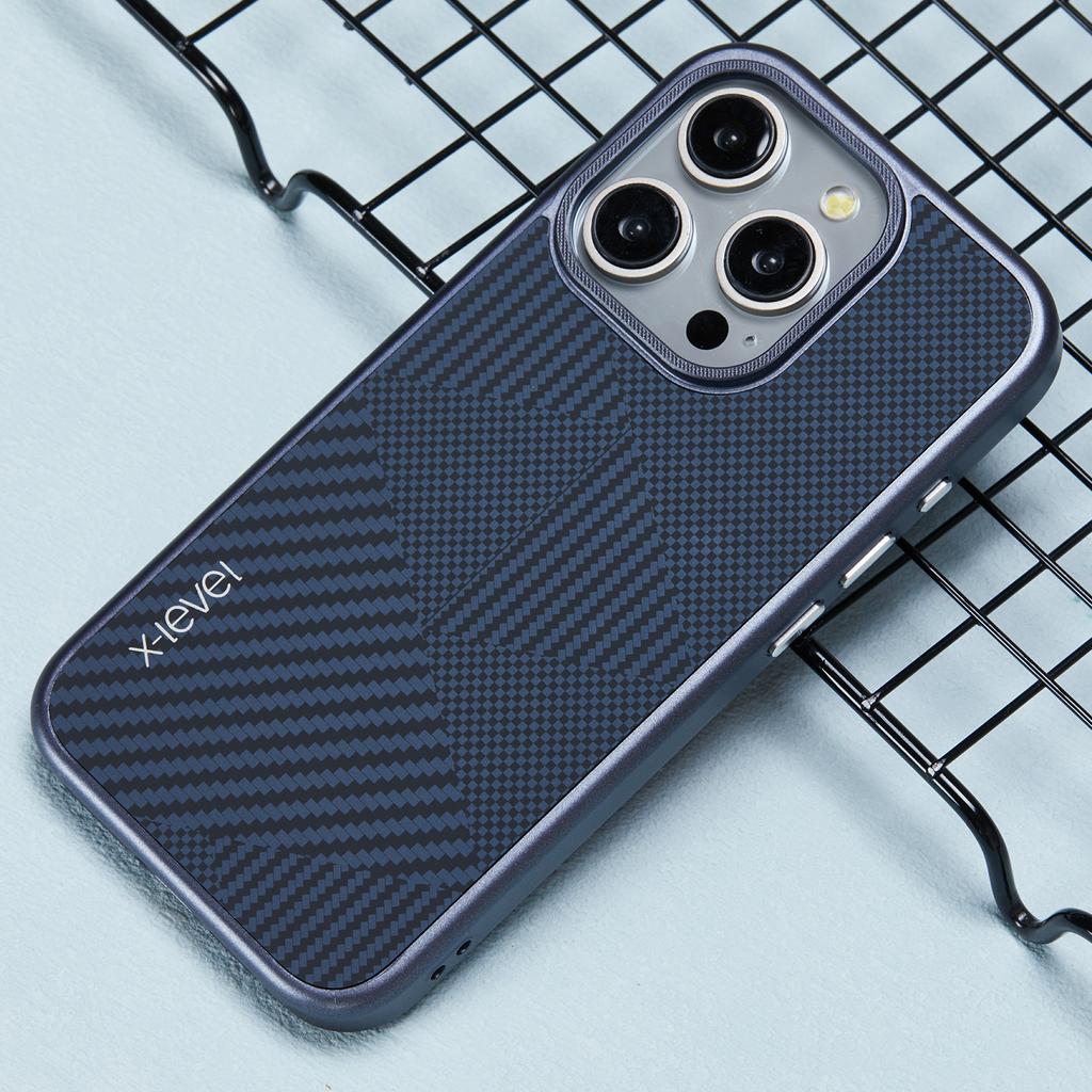 For iPhone 15 Pro Max Case Ultra-Thin PC Hard Phone Cover Carbon Nano Fiber Texture