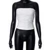 In stock, European and American women's clothing spring sleeveless solid color tube top slim-fitting open-button top wholesale