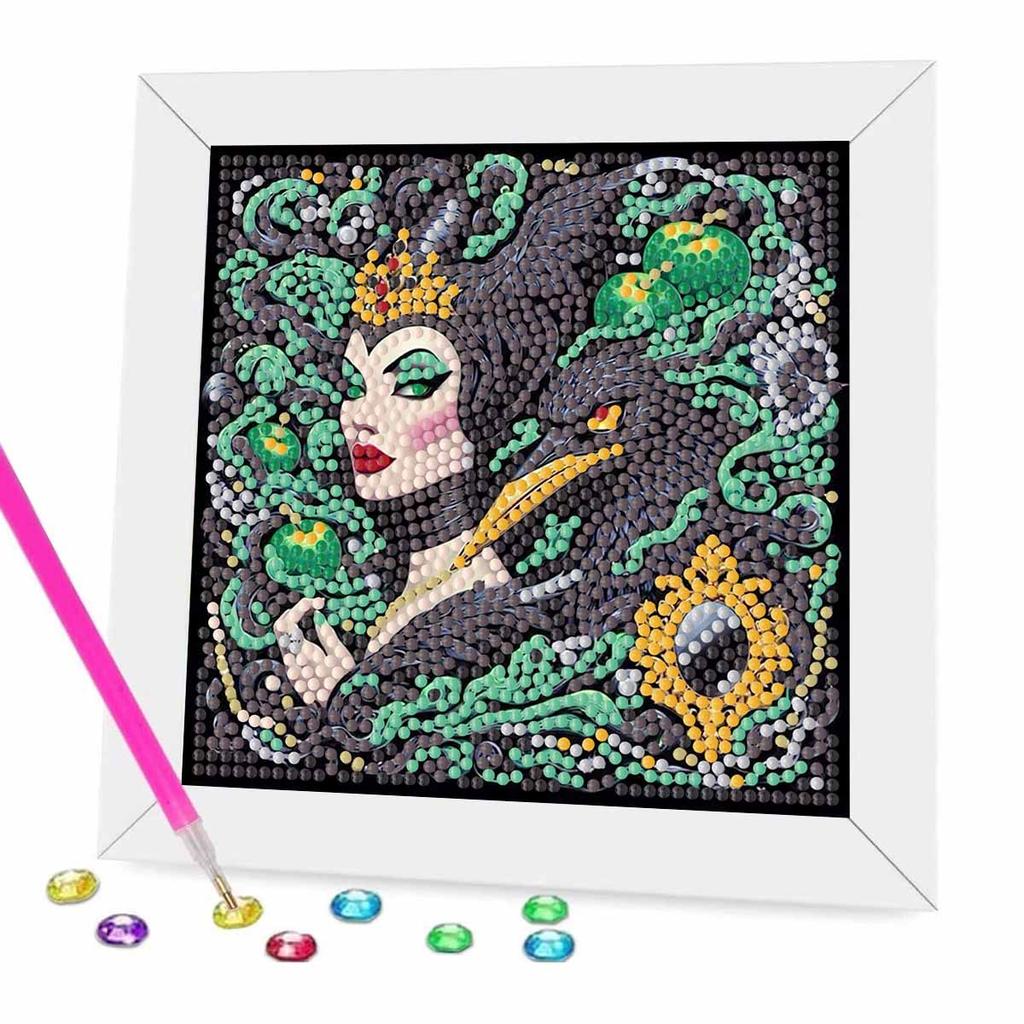 Zestaw do malowania diamentami DIY z ramą, Królowa Pełna mozaika 5D Zestaw do haftu krzyżykowego DIY Dekoracja domu z ramą, Kolekcja hobby rękodzielniczego