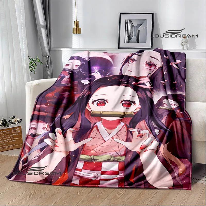 Demon Slayer s potiskem Dětská teplá deka Flanel Měkká a pohodlná deka na piknik Dárek k narozeninám