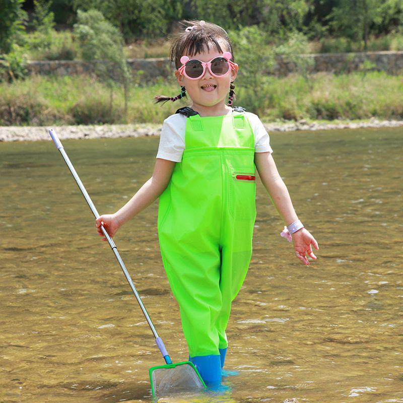 Kids' Waterproof One-Piece Waders for Sand, Water Play, and Rain with Boots