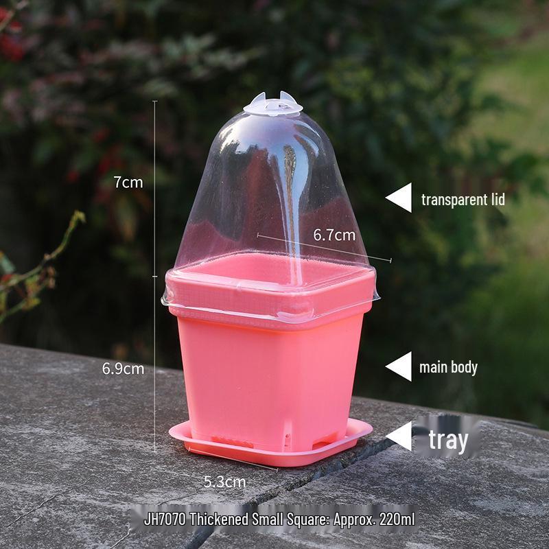 Thickened Black Square Succulent Pot - Breathable Plastic Planter for Seedlings and Lithops