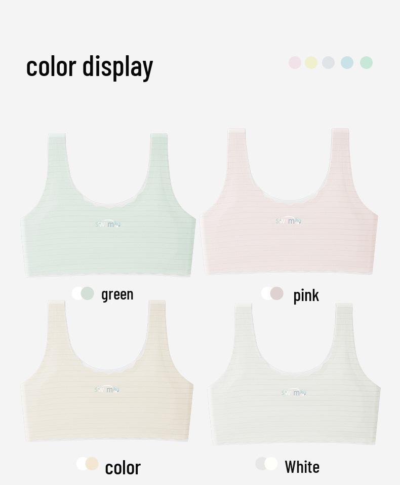 Seamless Camisole Bra for Girls - Wide Strap, Anti-Nipple, Perfect for Puberty