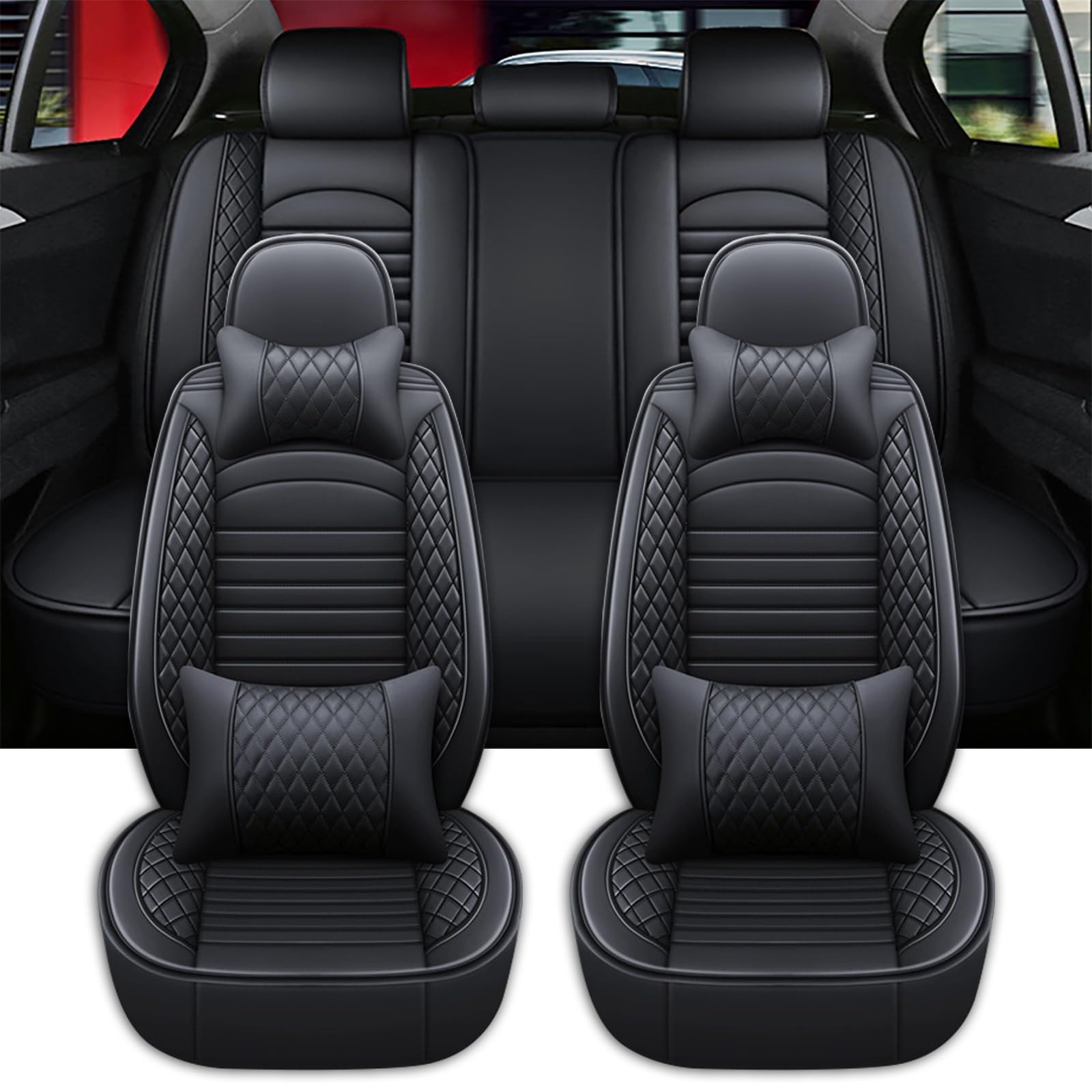 

Toyota Yaris & Yaris Cross Car Seat Cover, MXPB1 MXPJ1 Series, Leather Seat Cover, Deluxe Edition чёрный