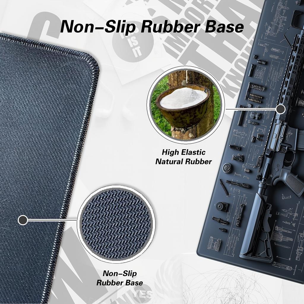 Gun Large Washable Mouse Pad Rubber Non-Slip Desk Gadgets Pc Setup Accessories Office Mouse Mat Setup Extended Pad Mousepad