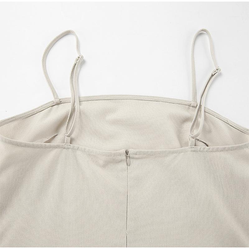 Elegant Cotton Lined Slip Dress Women Solid Color Tube Sleeveless Long Dresses Female 2025 Spring Summer Fashion Lady Beach Dress