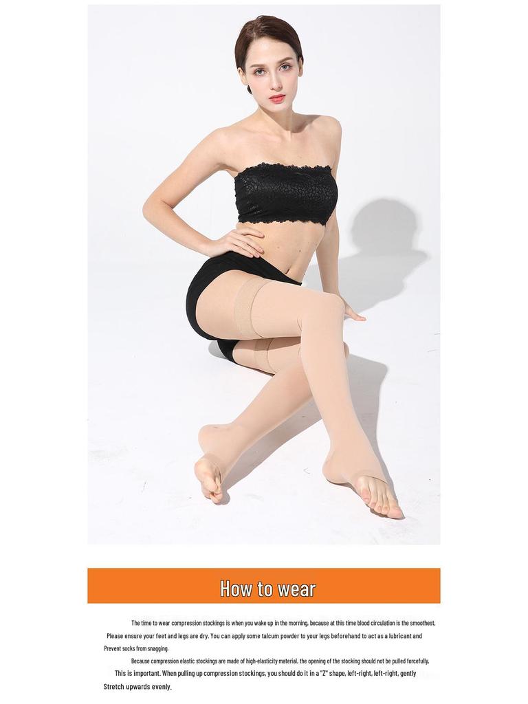 Non-Slip Over-the-Knee Compression Sports Stockings with Silicone Grip