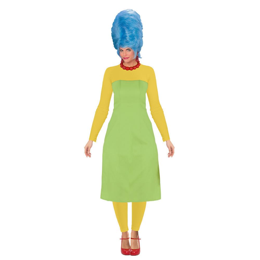 Maßgeschneidertes Simpsons Animations-Cosplay-Kostüm Familien-Bühnenauftritts-Outfit Simpson-Familie Marge,Kids 120cm beige