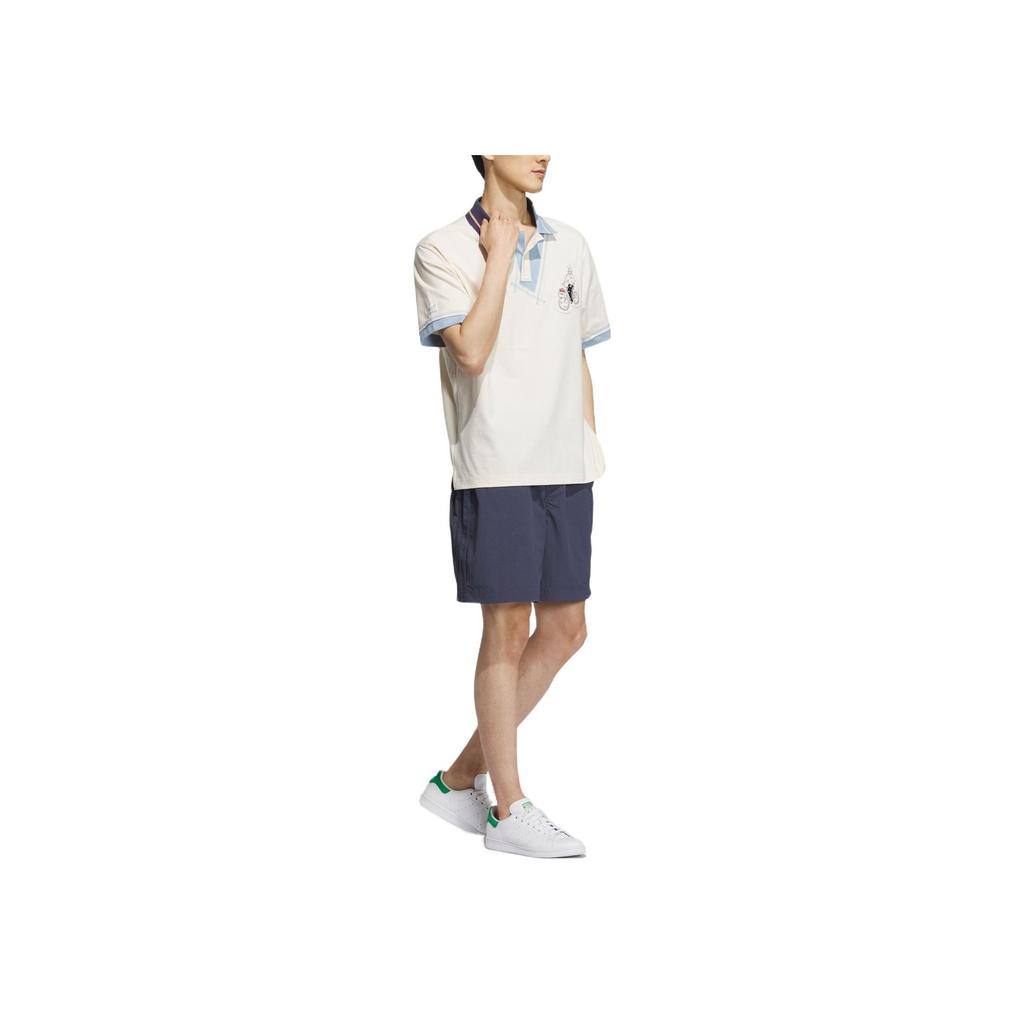 Adidas Originals Trefoil X Zhang Changxiong SS23 Embroidered Short-Sleeve Polo Unisex Tops Wonder-White IS0636
