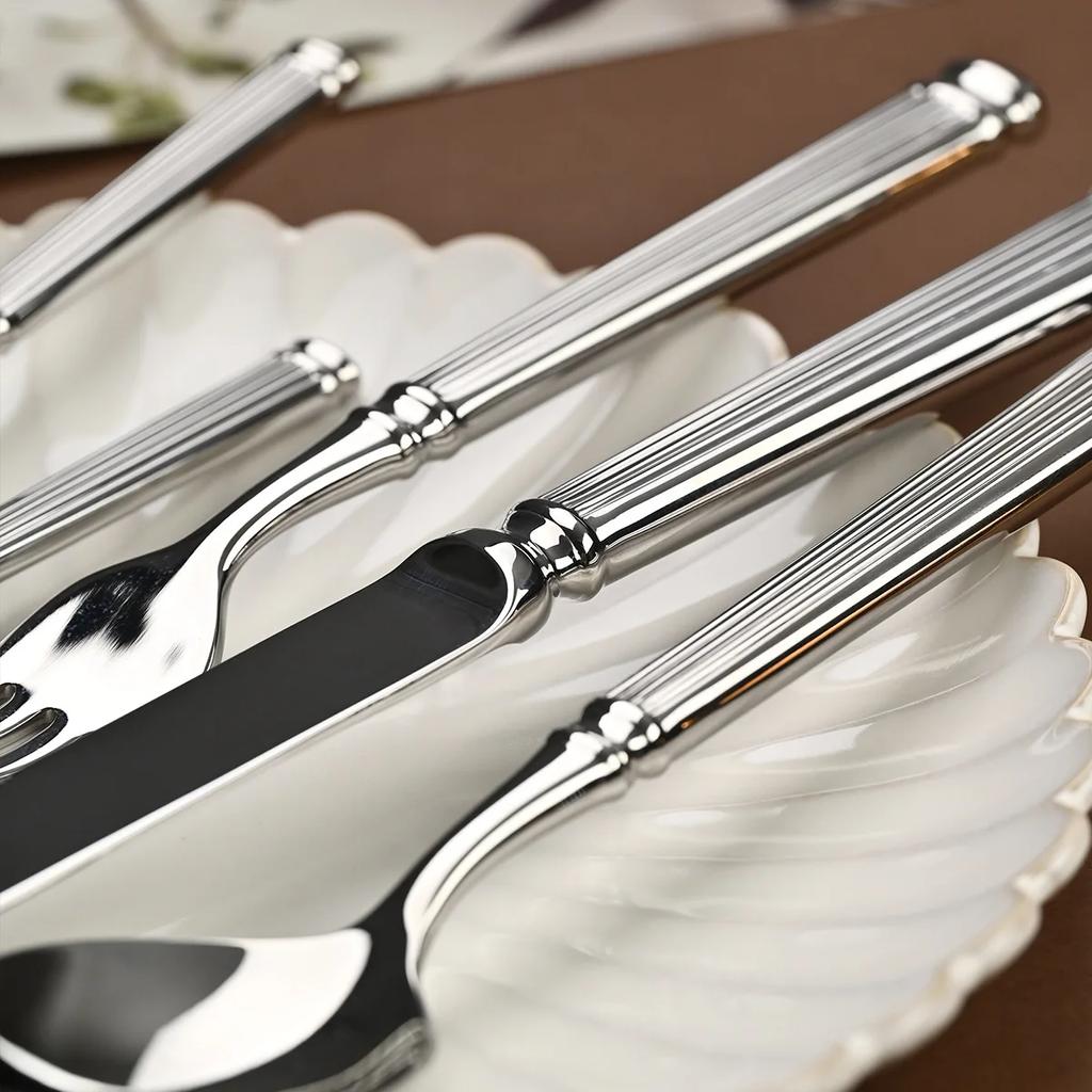 304 Stainless Steel Tableware Knives Forks and Spoons High Appearance Level Western Tableware in High-end Restaurant Steakhouse