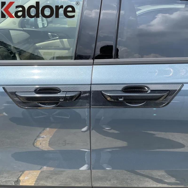 For Kia Carnival KA4 2024 Carbon Fiber Car Door Handle Cover Trim Side Door Handles Bowl Overlay Accessories