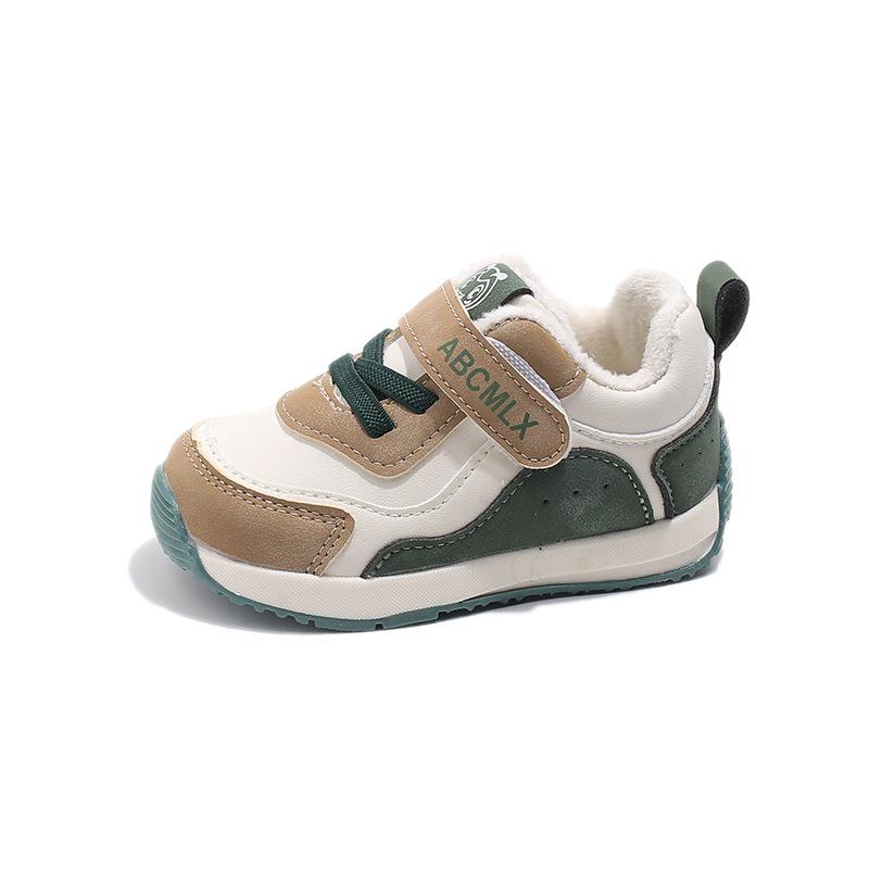 Baby spring and winter velvet shoes 0-1-3 years old children's sports shoes boys soft-soled toddler shoes girls warm cotton shoes