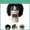 Ny Anime One Piece Mask Brook Musiker Latex Cosplay Huvudbonad Av Xinlian