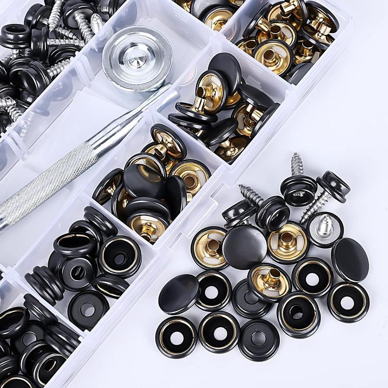 150Pcs/Set Snap Fastener Button Screw Studs Kit for Boat Cover Tent Marine Grade Snap Fastener Stainless Steel Snap Buttons