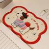 New 40*60cm Diatom Mud Mat Woven Texture Cartoon Design Puppy Mat Absorbent Material Quick-Dry Feature Non-Slip Rug Bathroom Use
