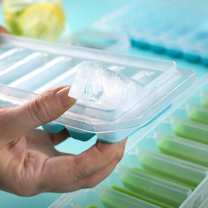 Ice-making Box, Long Rectangular Cylindrical Ice Container, Jelly Ice Mold, Plastic Easy-to-release Mold, Ice Cube Mold Set