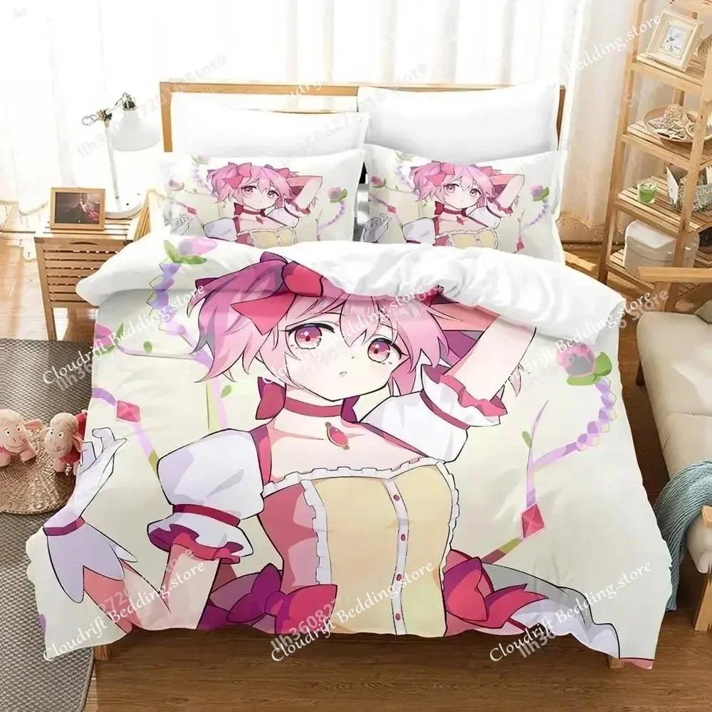 3D Print Madoka Magica Bedding Set Single Twin Full Queen King Size Bed Set Adult Kid Bedroom Duvet Cover Sets