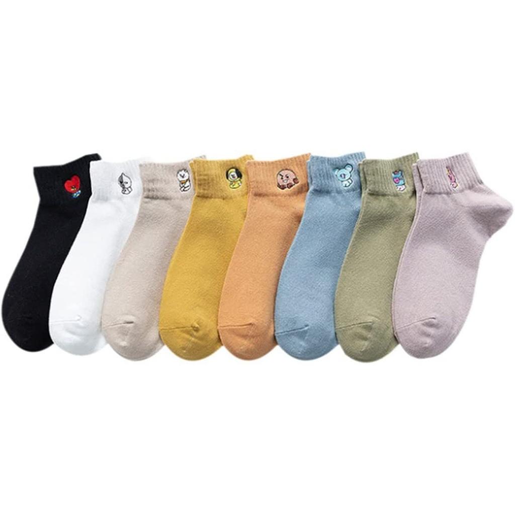KASVIN Bulletproof Boy Scouts Socks BTS Goods Cute Antibacterial Deodorant Breathable Support Popular Korean Wave 8-Pair Set Summer Unisex Celebration
