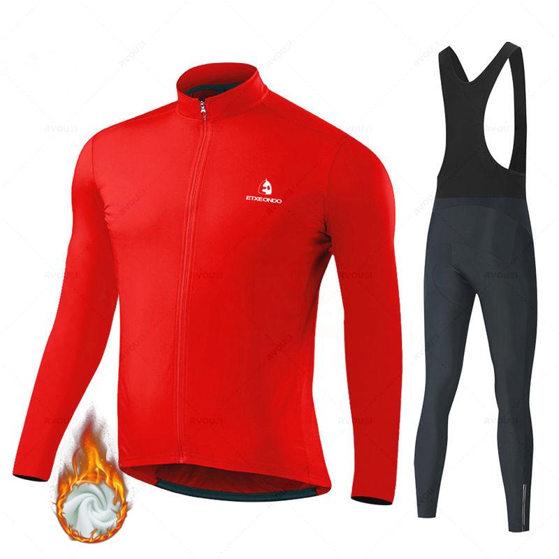 New Winter Thermal Fleece Cycling Jersey Set Sports Team Bike Suit Mountian Bicycle Clothing Ropa Ciclismo Invierno Hombre