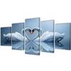 Set of Printed Wall Canvases Swans 100 X 50 Cm