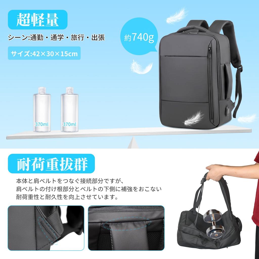 Plecak biznesowy dla dużych Wodoodporny Najnowszy Ultra Biznesowy Odporny na plamy Ładowanie USB Wodoodporny Plecak biznesowy do dojazdów do pracy lub biznesowy L