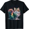 Cat Colourful Watercolour Cat T-Shirt