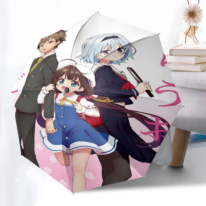 

1pc Cherry Blossom Festival Umbrella: Automatic Open, Foldable Design, 8-Bone Iron Frame, Outdoor Use, Perfect Gift for Fans, Travelers, Daily Use.P02