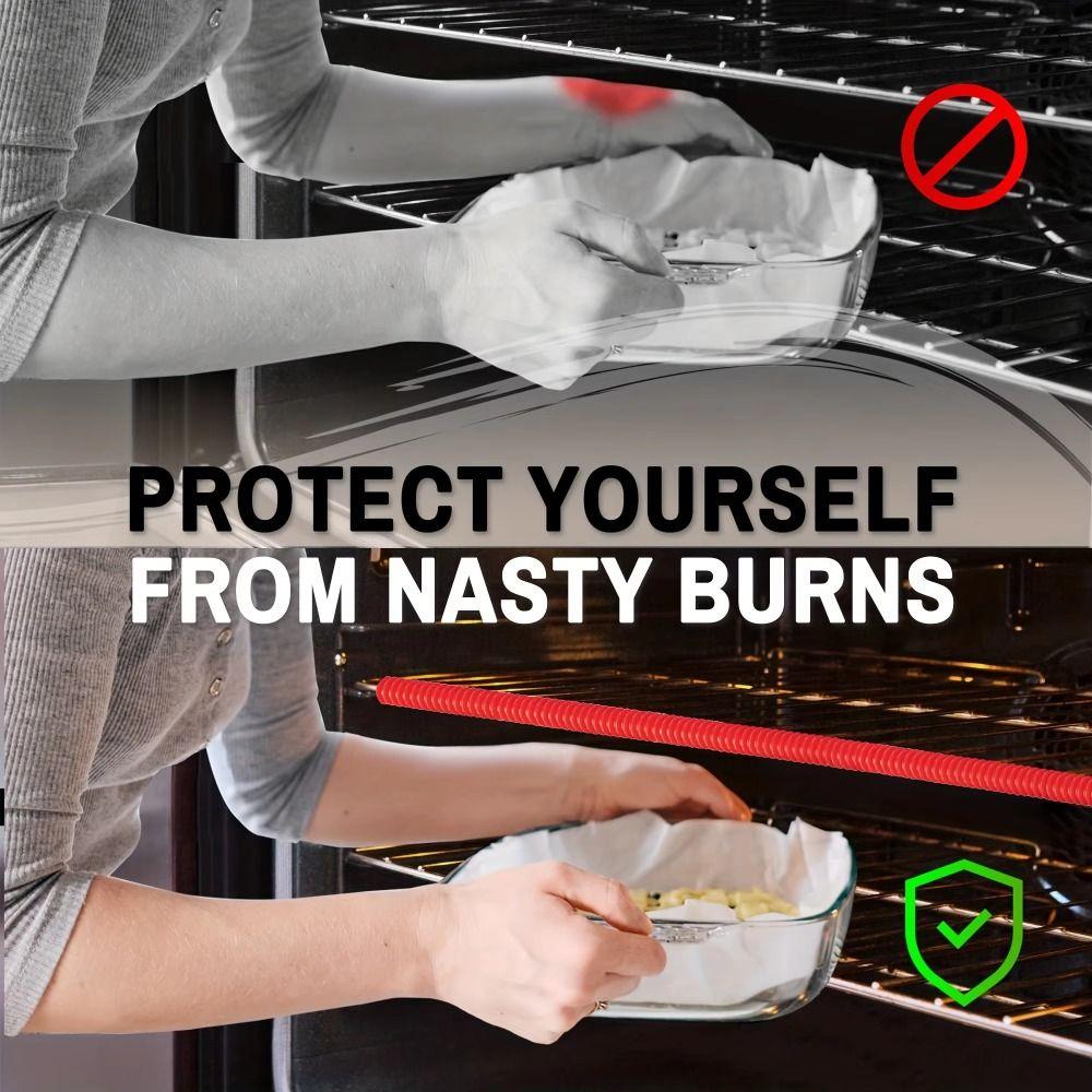 2Pcs Silicone Oven Rack Protector Threaded High Temperature Heat Insulation Strip Heat Resistant Avoid Scald