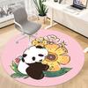 1pc Panda Bloom Office Round Area Rug, Indoor Mat Suitable ForOffice, Under Office Chairs Bedroom Living Room Home Decor D002