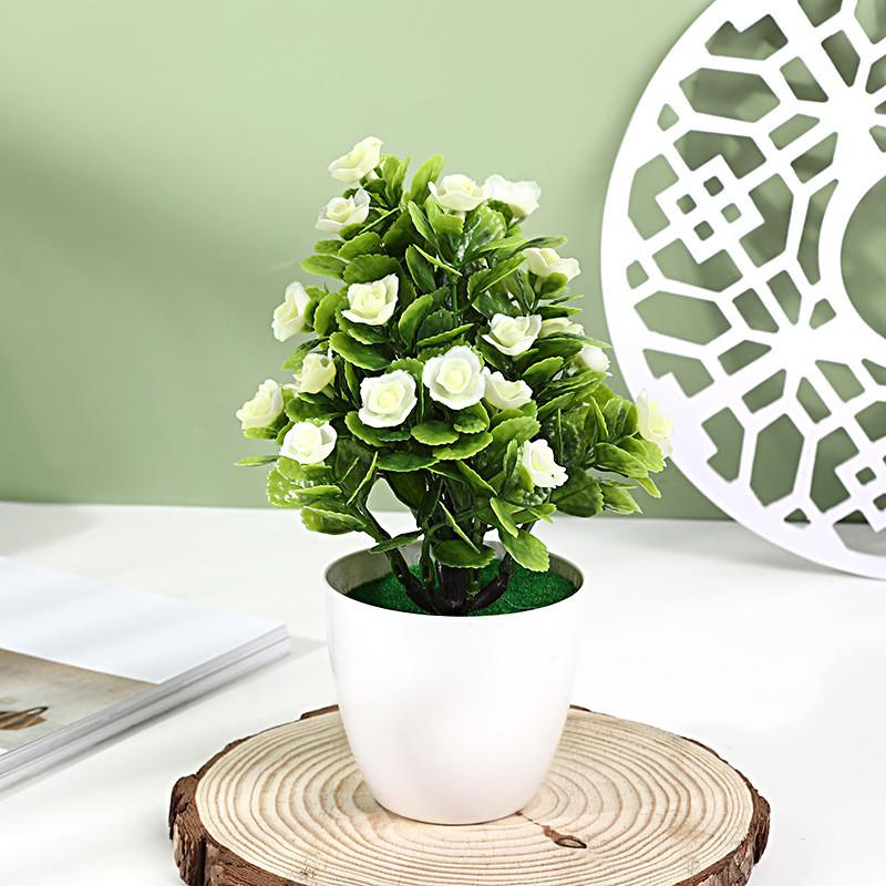 Hibiscus Flower Simulation 25pcs Round Small Potted Plants For Coffee Table Decoration And Photography