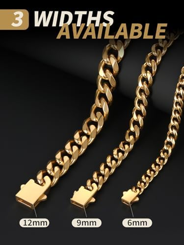 FindChic Miami Cuban Link Chain Stainless Steel 6/9mm Width 45-76cm Necklace