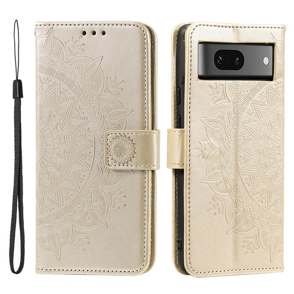 Leather Phone Case for Google Pixel 8,Stand Wallet Mandala Flower Pattern Phone Cover