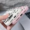 White Flowers Pattern  Luxury Leather Texture Silicone Case For IPhone 17 16 Pro Max 11 12 13 14 15 Pro Soft Phone Cover Fundas