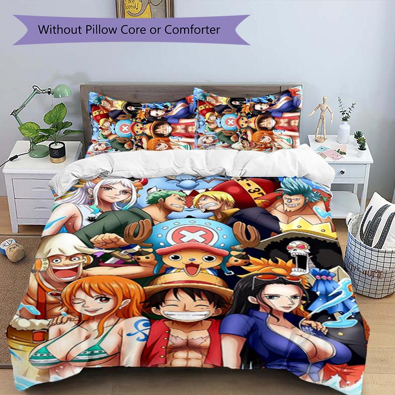 ONE PIECE 3pcs Bedding Set Duvet Cover Closure Includes 1 Duvet Cover & 2 Pillowcases for All Seasons Bedroom Home Dorm Decor
