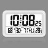 Alarm Clock Digital Wall Clocks with Date Week Indoor Temperature & Humidity Battery Operated Small Desk Clock