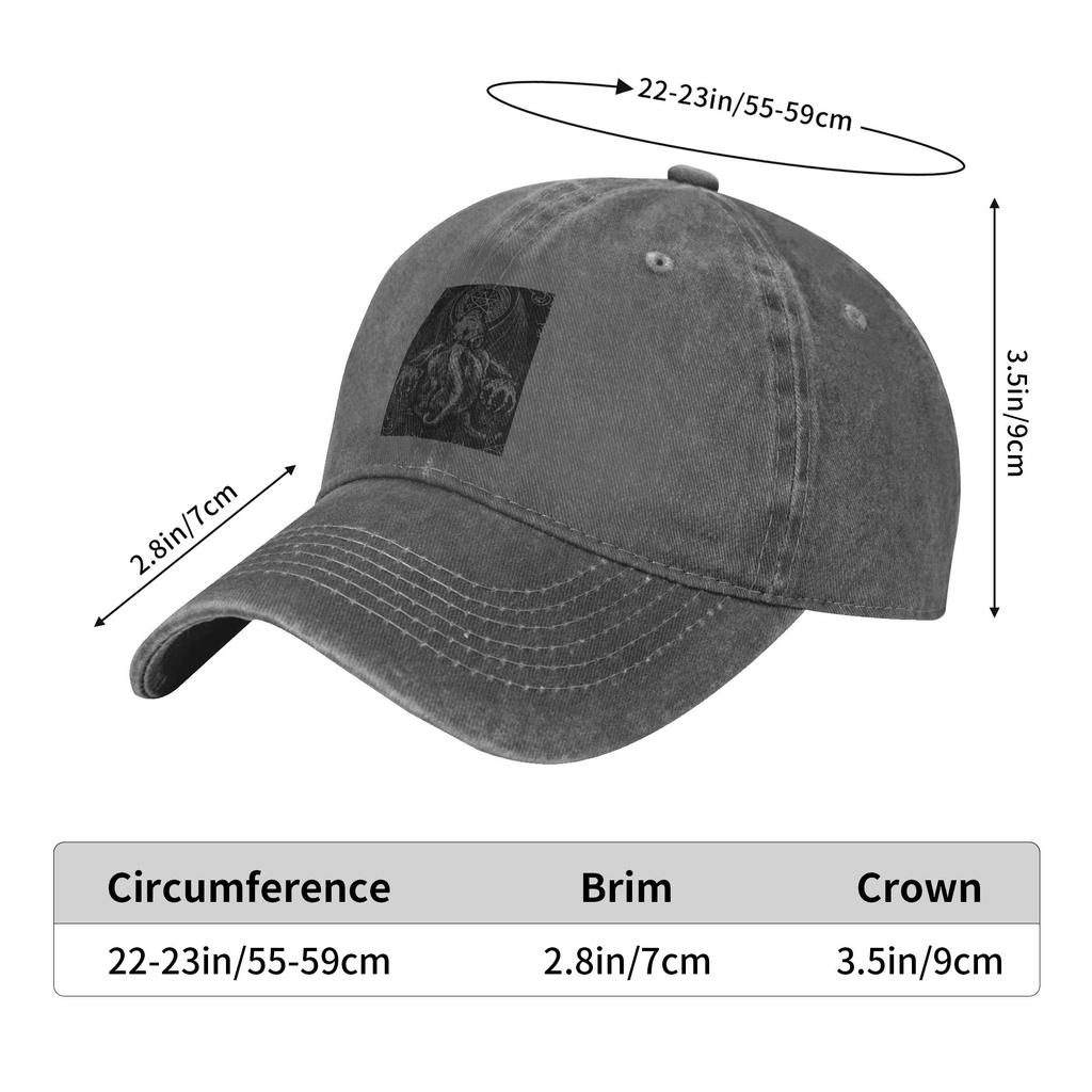 Cthulhu Mythos Lovecraft Horror Baseball Caps Washed Denim Hats Adjustable Casquette Sports Baseball Cowboy Hat for Unisex Women