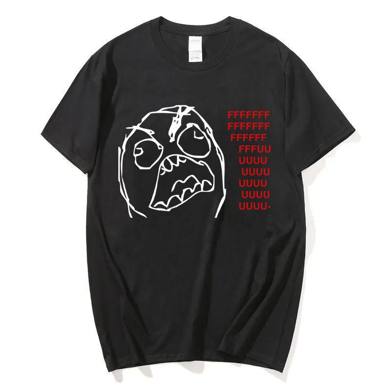 Rage Guy Funny Meme Tshirt Male Fashion Brand Tshirt Unisex Women Casual Oversized Pure Cotton Tees Unsiex Vintage Short Sleeve