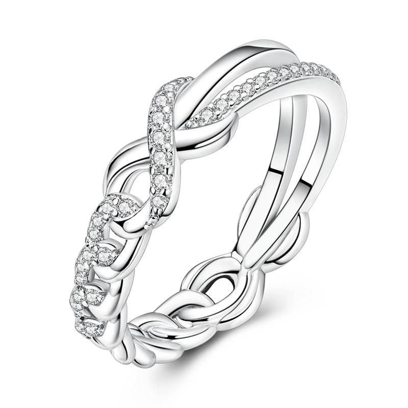 New Style 925 Silver Fashion Shining Zircon Ring Shiny Stone Simple Trendy Rings For Women Popular Wedding Jewelry Gift