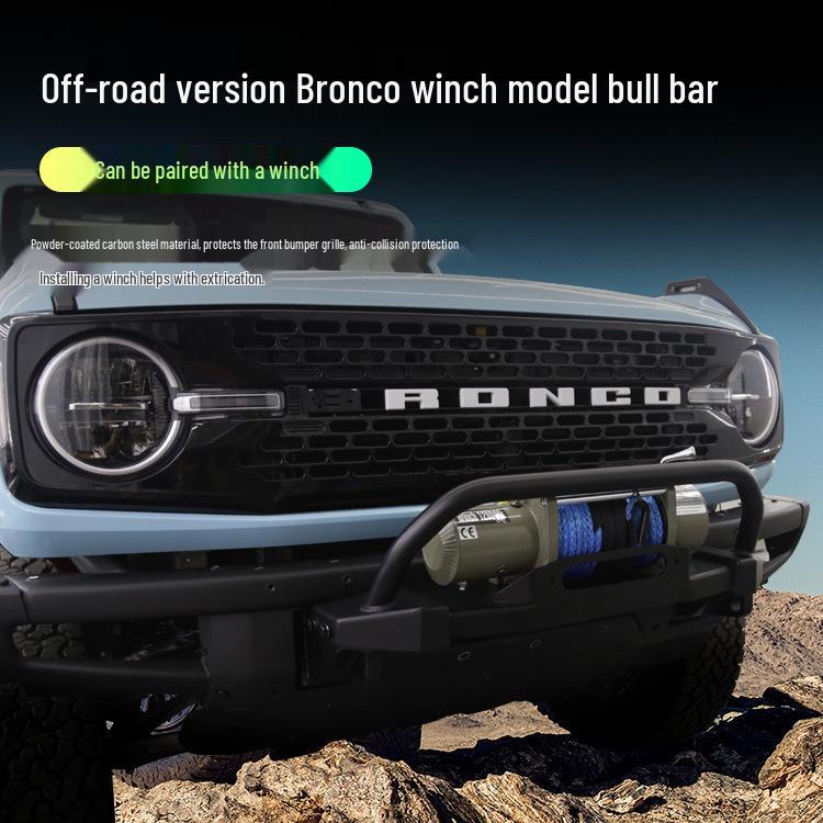 Ford Bronco Front Bumper Light Bar Spotlight Bull Bar Exterior Upgrade.