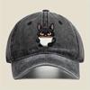 Unisex Baseballkappe im Retro-Stil, süßes Katzenbecher-Design, Hip-Hop, geeignet für Outdoor-Angeln und Reisen