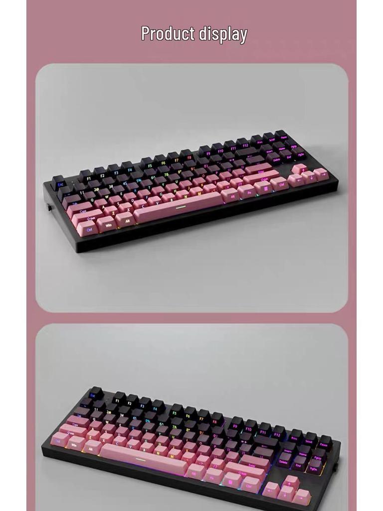 Polar Day Gradient Translucent Keycap Set with Micro-Dust Positive Engraving