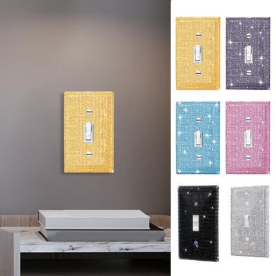 2Pcs Strass Outlet Wand Platte Einzigen Toggle Licht Schalter Platte Home Office Wohnzimmer