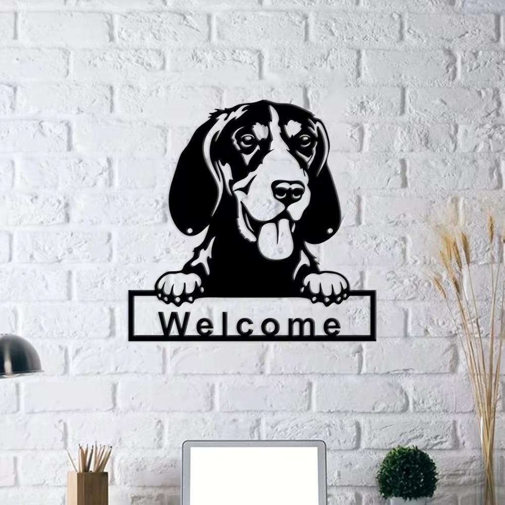 1pc Dog Welcome Metal Wall Art Gordon Setter Dog Wall Sign, Perfect Decoration for Home, Living Room, or Office Decor