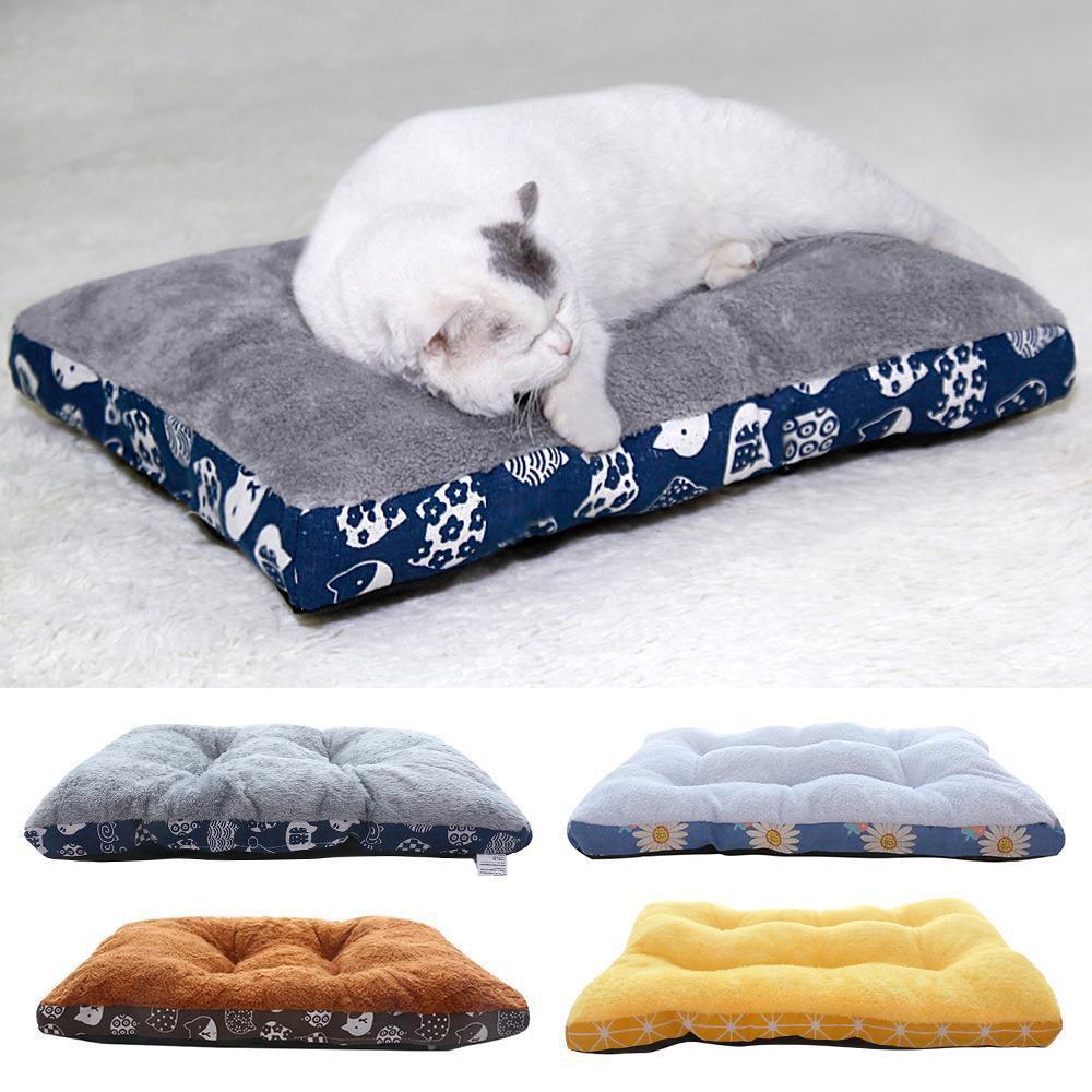 Couverture en flanelle douce pour animaux de compagnie, tapis de lit épais en polaire pour chiot, chien, chat, coussin de canapé, garde au chaud, couverture de couchage pour chats, tapis de maison