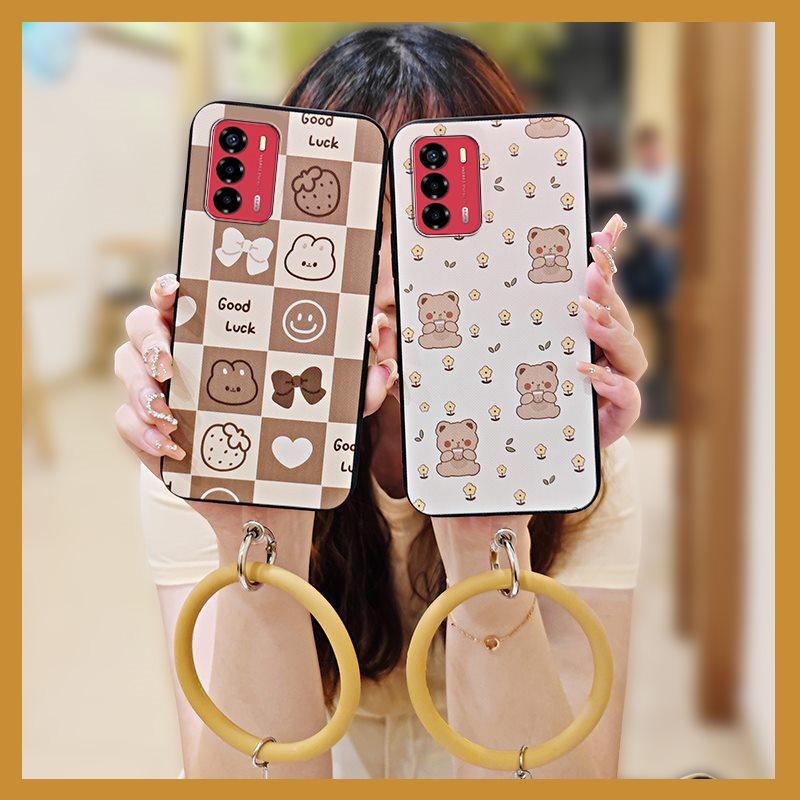 Cute Creative Phone Case For ZTE Blade V40 Vita/A72 Waterproof Personality Cartoon Bracelet Funny Dirt-resistant Ring