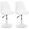 Set of 2 Scandinavian Style "Aiko" Atmosphera Adjustable Height Decorative Chairs - White