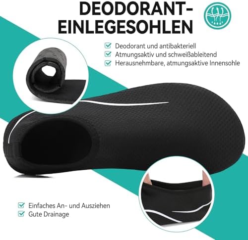 Unisex Quick-Dry Water Shoes Aqua Socks Non-Slip Swim Shoes for Beach Pool Surf Yoga Lightweight Fast Drying Sizes 35-47 EU